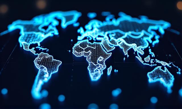Global logistics network visualization with interconnected paths